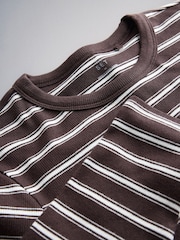The Set 5 Pack Ribbed Long Sleeve T-Shirts Khaki/Navy/Stripe/Red/Grey - Image 7 of 8
