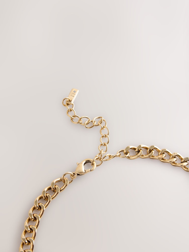 Gold Tone Flower Sparkle Statement Necklace - Image 3 of 3