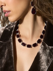 Burgundy Red Statement Necklace - Image 1 of 5