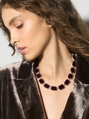 Burgundy Red Statement Necklace - Image 2 of 5