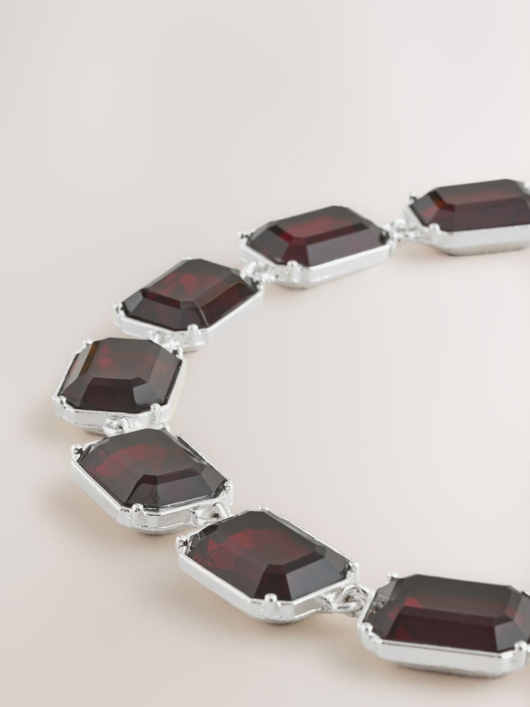 Burgundy Red Statement Necklace - Image 5 of 5
