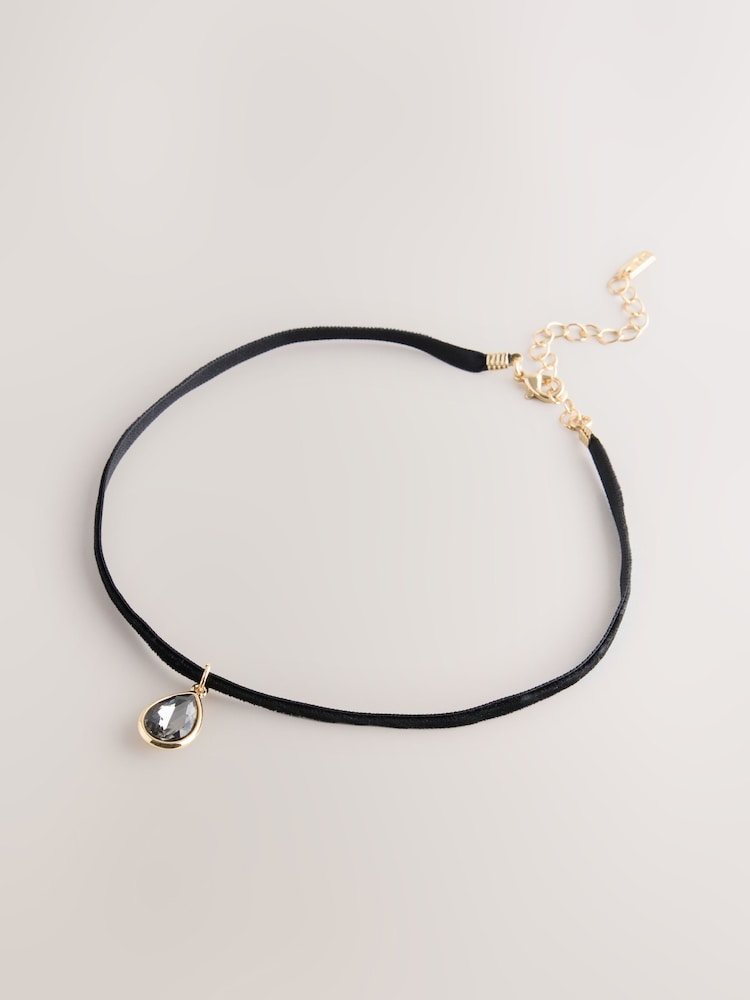 Crno - Velvet Choker Necklace - Slika 1 od 3