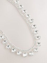 Silver Tone 2 Layer Sparkle Necklace - Image 2 of 3