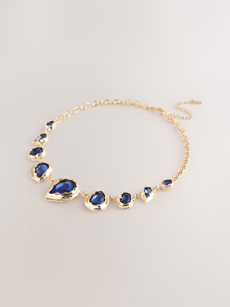 Gold Tone Sparkle Jewel Collar Necklace - Image 1 of 3 Gold Tone Sparkle Jewel Collar Necklace - Image 1 of 3