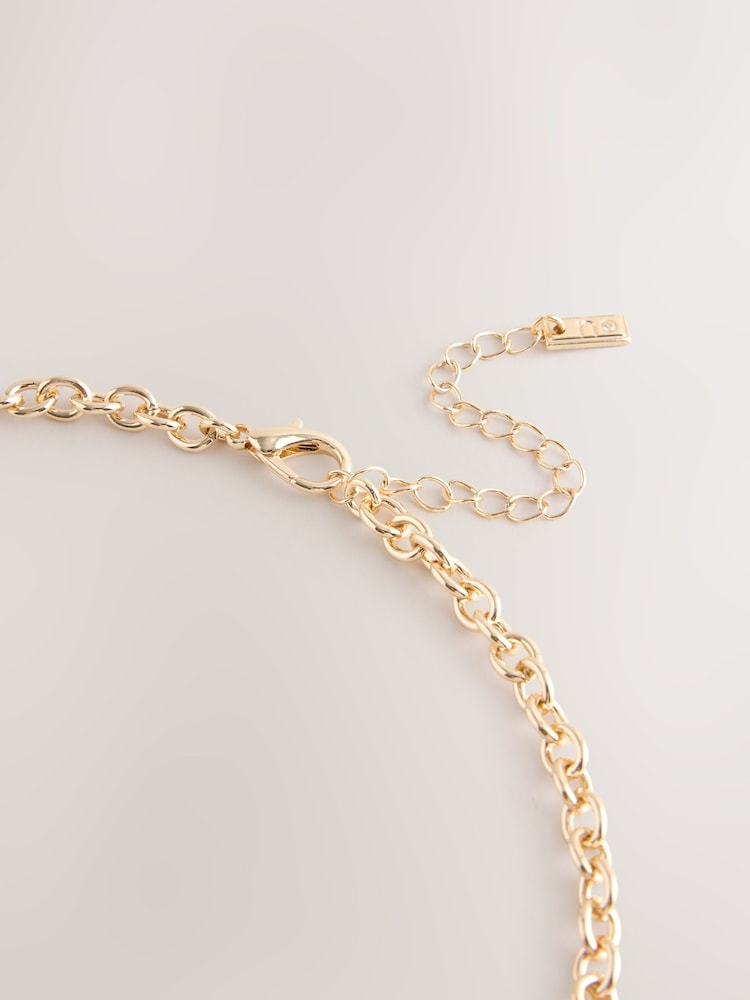 Gold Tone Sparkle Jewel Collar Necklace - Image 3 of 3 Gold Tone Sparkle Jewel Collar Necklace - Image 3 of 3