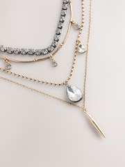 Mixed Metal 4 Layer Sparkle Necklace - Image 3 of 4