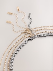 Mixed Metal 4 Layer Sparkle Necklace - Image 4 of 4