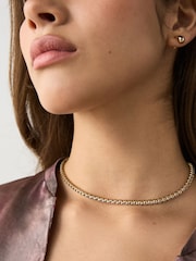 Zlatno Tone - Waterproof Stainless Steel Tennis Necklace - Slika 1 od 2