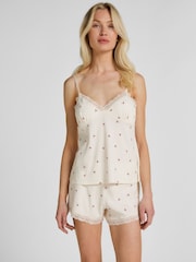Hunkemoller White Jersey Lace Pyjamas Set - Image 1 of 5