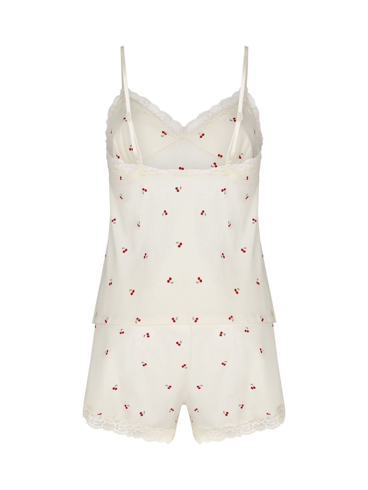 Hunkemoller White Jersey Lace Pyjamas Set - Image 5 of 5