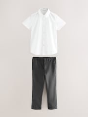 Grey Clarks 2 Piece Shirt & Trouser School Set - Image 1 of 10