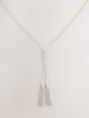 Silver Tone Long Tassel Necklace - Image 1 of 3
