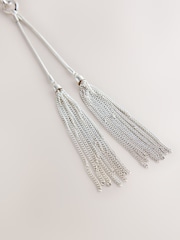 Silver Tone Long Tassel Necklace - Image 2 of 3