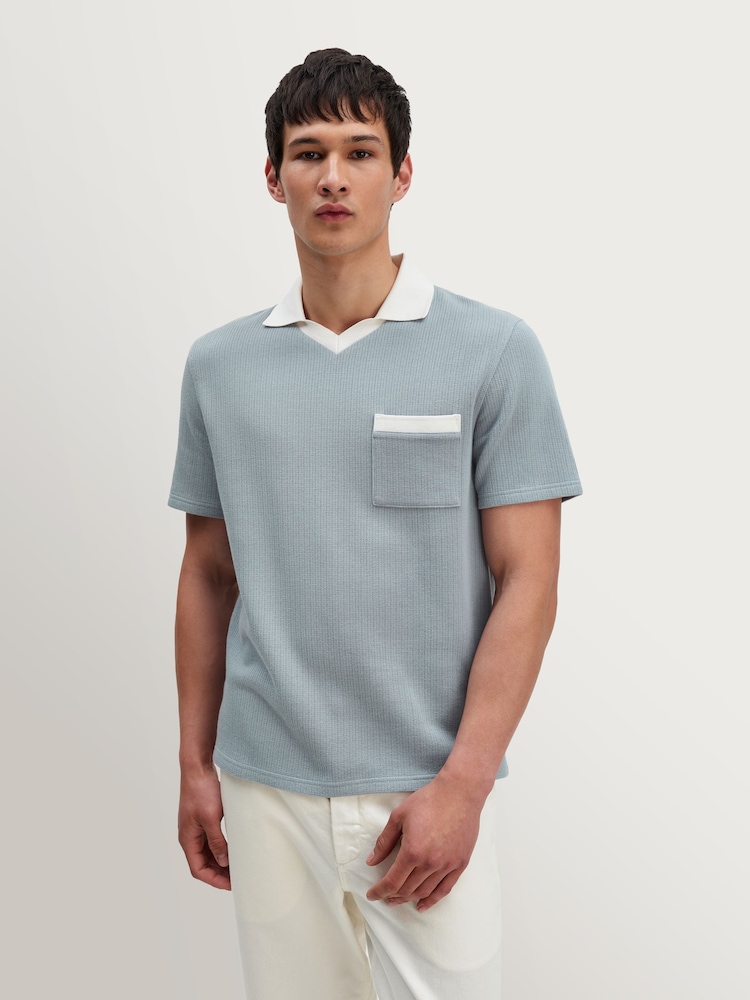 Wax London Blue Pendal Rib Polo Shirt - Image 1 of 8