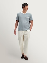 Wax London Blue Pendal Rib Polo Shirt - Image 3 of 8