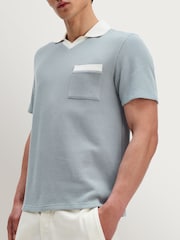 Wax London Blue Pendal Rib Polo Shirt - Image 4 of 8