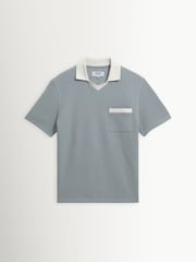 Wax London Blue Pendal Rib Polo Shirt - Image 6 of 8