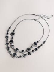 Black Layered Long Necklace - Image 1 of 4
