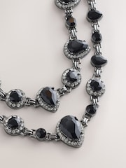 Black Layered Long Necklace - Image 3 of 4