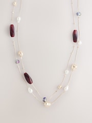 Gold Tone Layered Long Necklace - Image 1 of 3