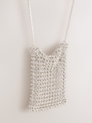 Серебристый цвет - Sparkle Chainmail Necklace - Изображение 3 4
