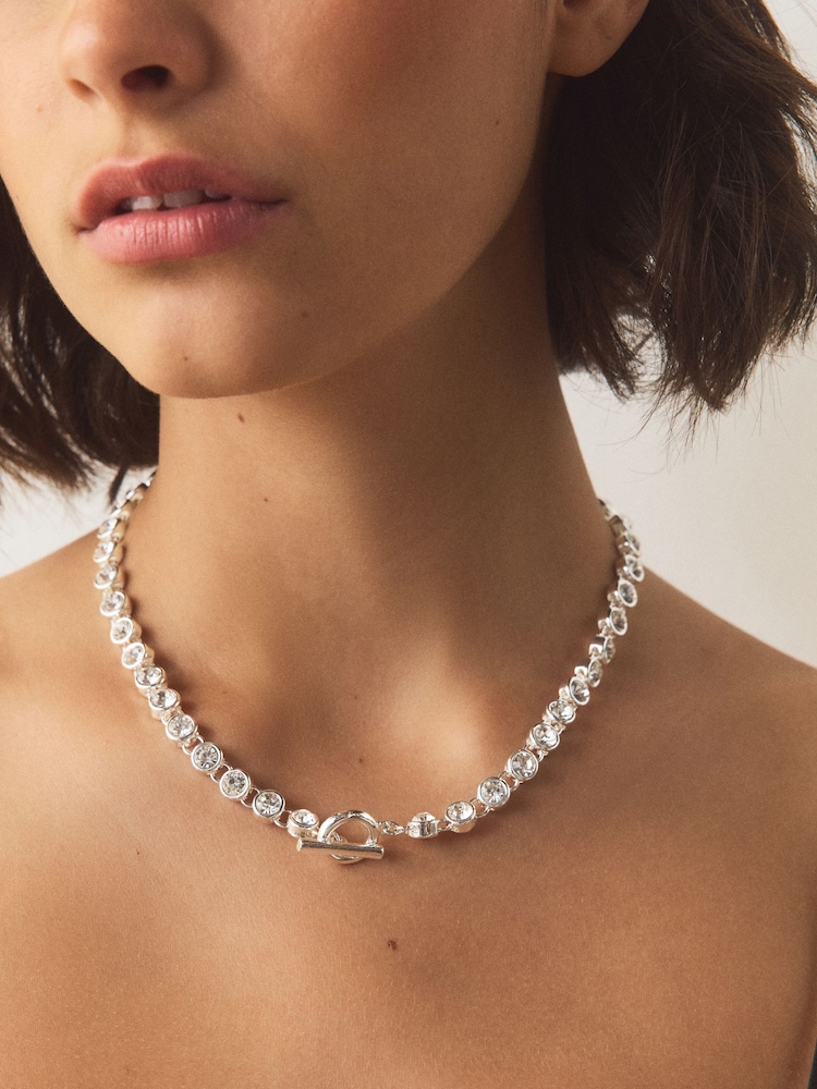 Sidabrinis tonas - Long Sparkle Y Necklace - 2 paveikslėlis iš 4
