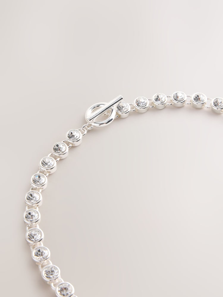 Sidabrinis tonas - Long Sparkle Y Necklace - 4 paveikslėlis iš 4