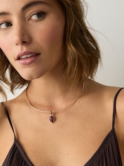 Burgundy Red Torque Necklace - Image 2 of 5