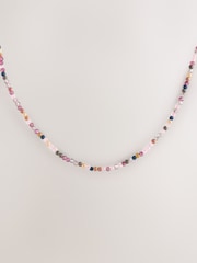 Purple Beaded Dainty Necklace - Image 1 of 5