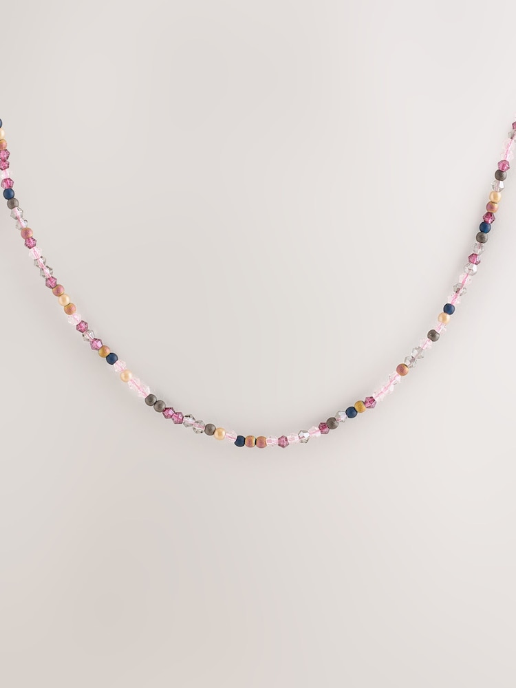 Purple Beaded Dainty Necklace - Image 1 of 5