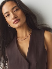 Purple Beaded Dainty Necklace - Image 3 of 5