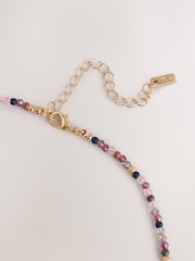 Purple Beaded Dainty Necklace - Image 4 of 5