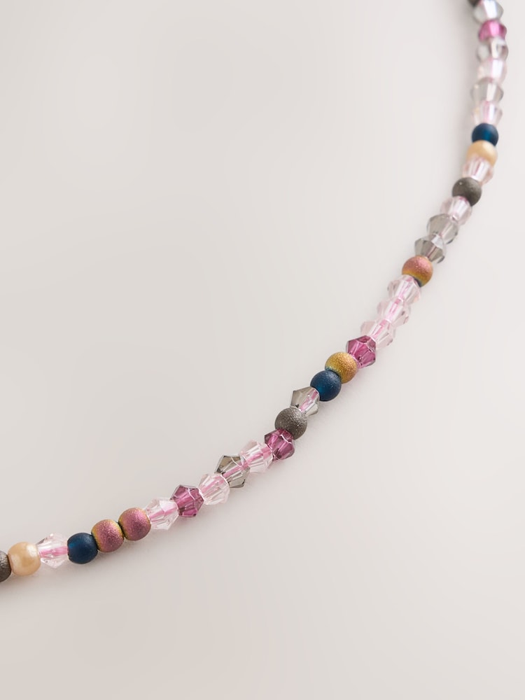 Purple Beaded Dainty Necklace - Image 5 of 5