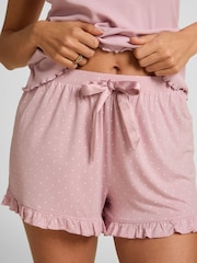 Hunkemoller Pink Jersey Ruffled Shorts - Image 3 of 5