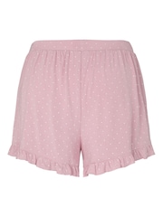Hunkemoller Pink Jersey Ruffled Shorts - Image 5 of 5