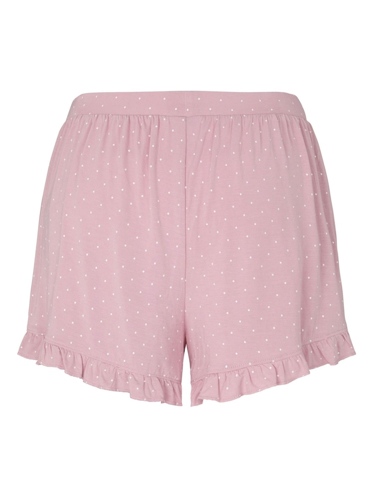 Hunkemoller Pink Jersey Ruffled Shorts - Image 5 of 5