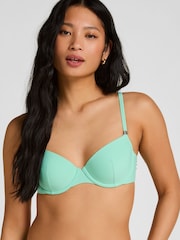 Hunkemoller Green Luxe Padded Underwired Bikini Top - Image 1 of 5