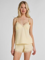 Hunkemoller Yellow Jersey Lace Pyjamas Set - Image 1 of 5
