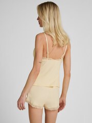 Hunkemoller Yellow Jersey Lace Pyjamas Set - Image 3 of 5