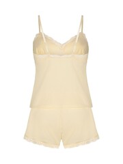 Hunkemoller Yellow Jersey Lace Pyjamas Set - Image 5 of 5