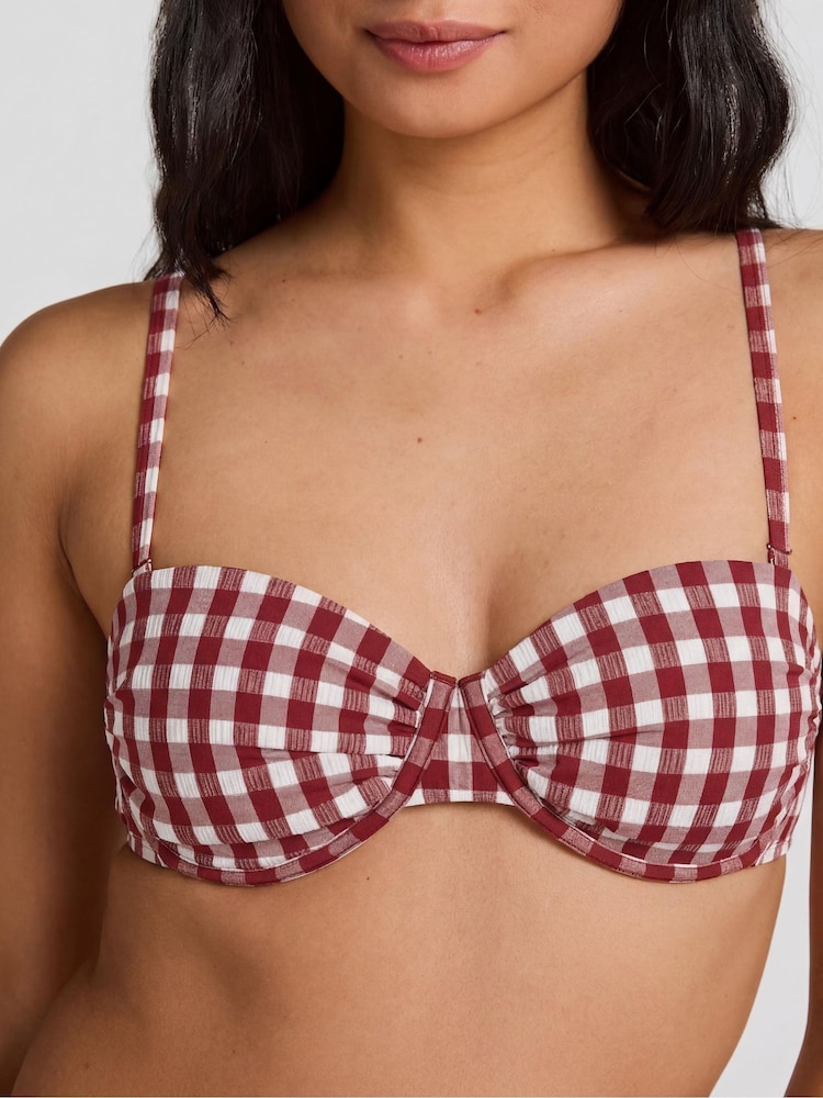 Hunkemoller Red Amalfi Padded Underwired Bikini Top - Image 2 of 5 Hunkemoller Red Amalfi Padded Underwired Bikini Top - Image 2 of 5