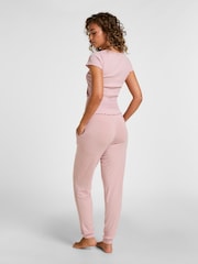Hunkemoller Pink Jersey Rib Pyjama Top - Image 3 of 5
