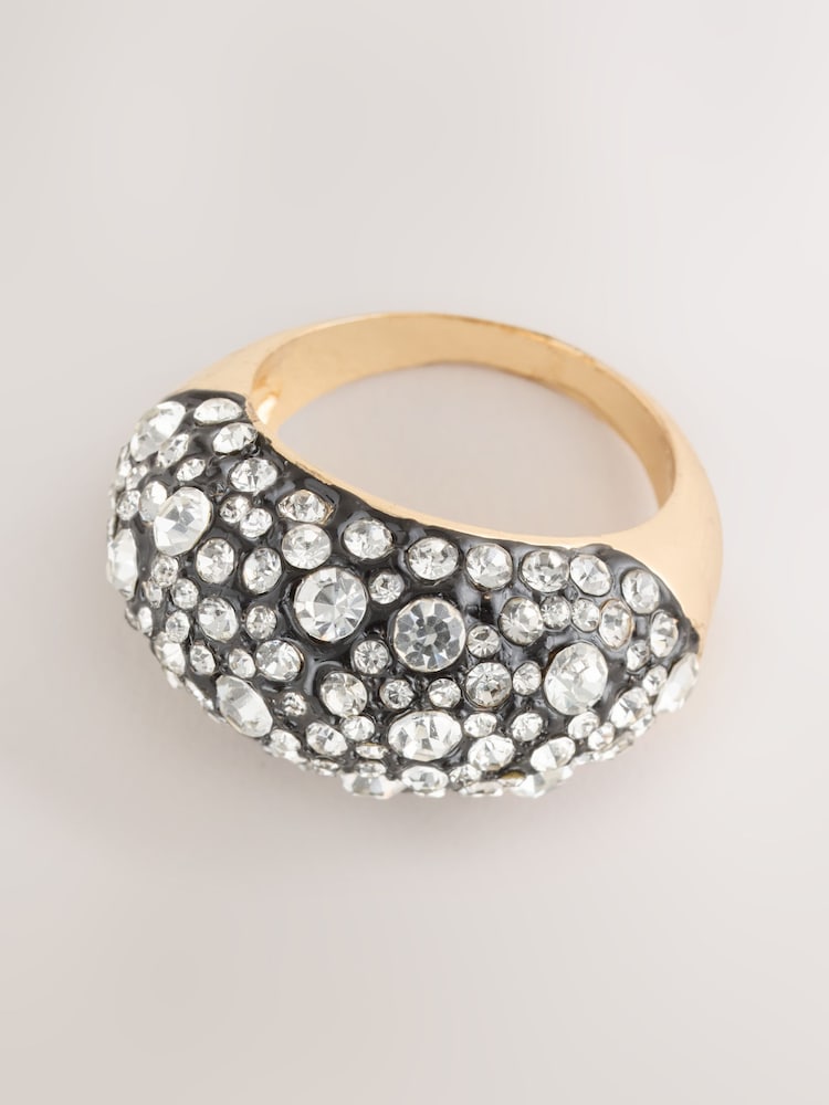 Mixed Metal Statement Sparkle Ring - Image 1 of 3 Mixed Metal Statement Sparkle Ring - Image 1 of 3