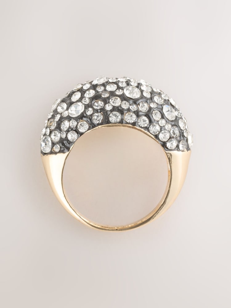 Mixed Metal Statement Sparkle Ring - Image 2 of 3 Mixed Metal Statement Sparkle Ring - Image 2 of 3