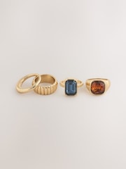 Gold Tone Stacking Rings Pack - Image 1 of 5