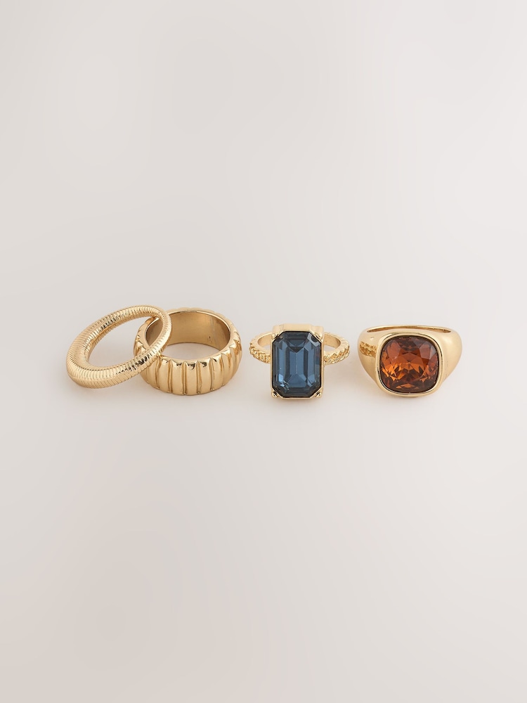 Gold Tone Stacking Rings Pack - Image 1 of 5