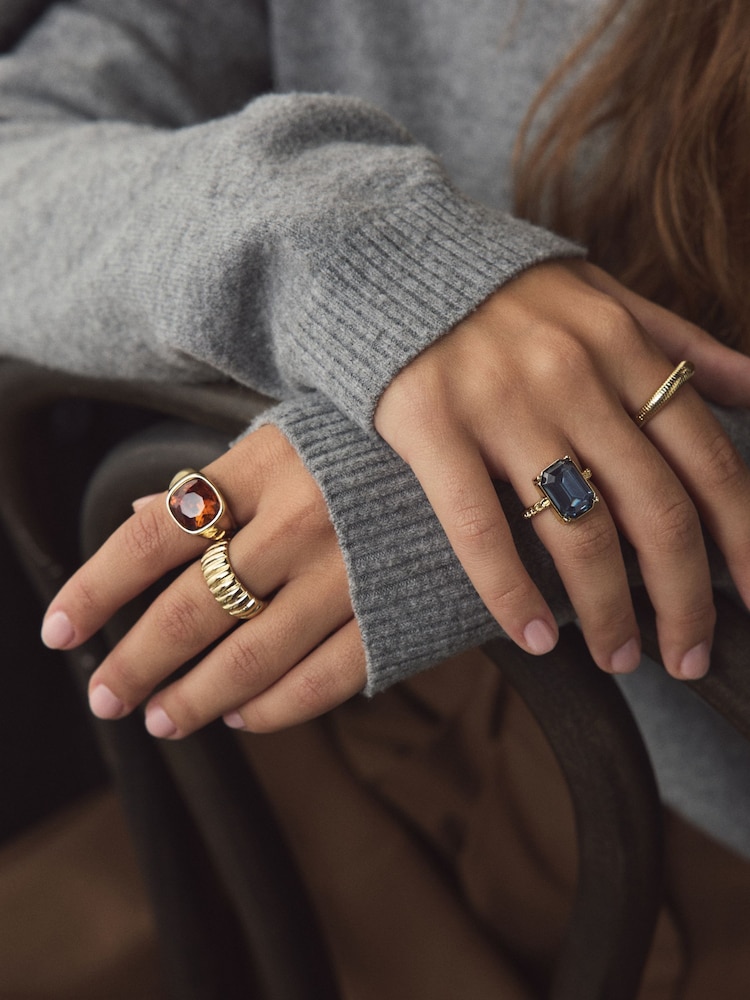 Gold Tone Stacking Rings Pack - Image 2 of 5