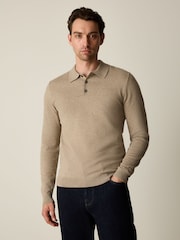 ნეიტრალური - ვიწრო ფორმა - Knitted Polo Shirt - სურათი 2 5-დან