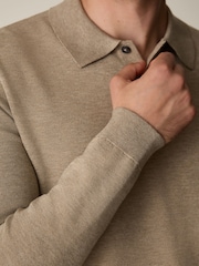 ნეიტრალური - ვიწრო ფორმა - Knitted Polo Shirt - სურათი 5 5-დან