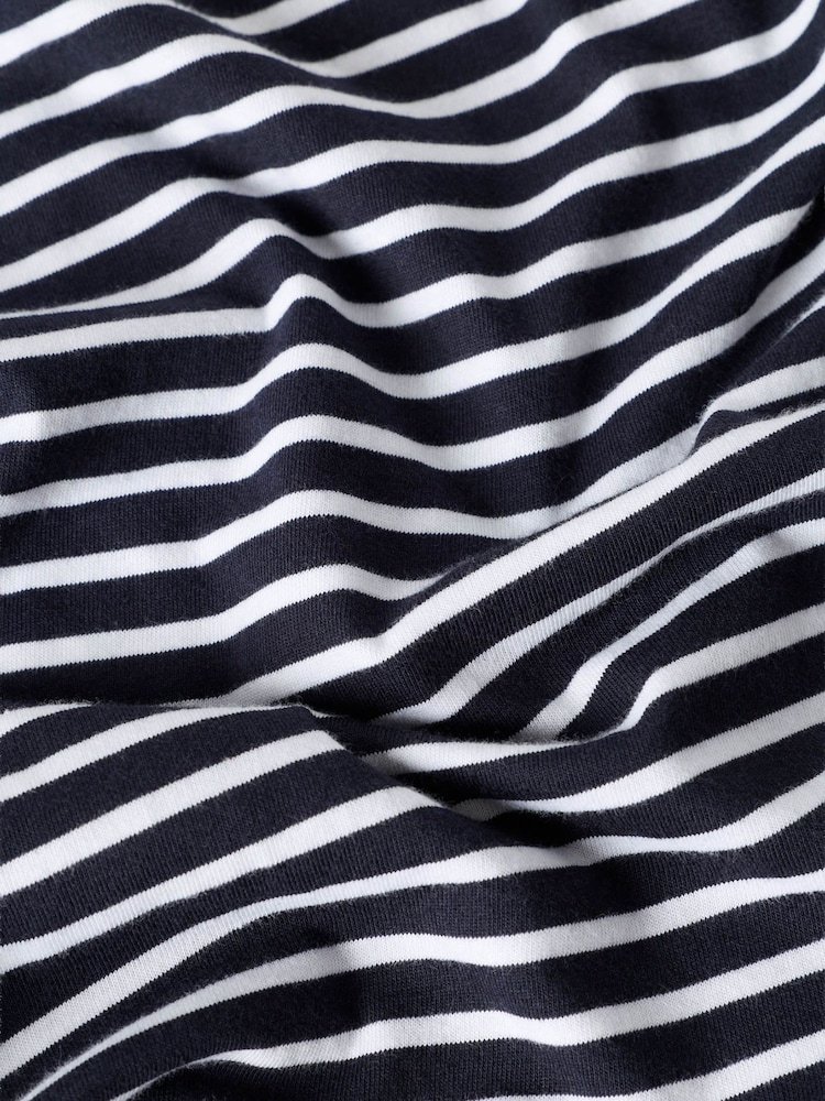 Whistles Blue Stripe Cap Sleeve T-Shirt - Image 5 of 5 Whistles Blue Stripe Cap Sleeve T-Shirt - Image 5 of 5